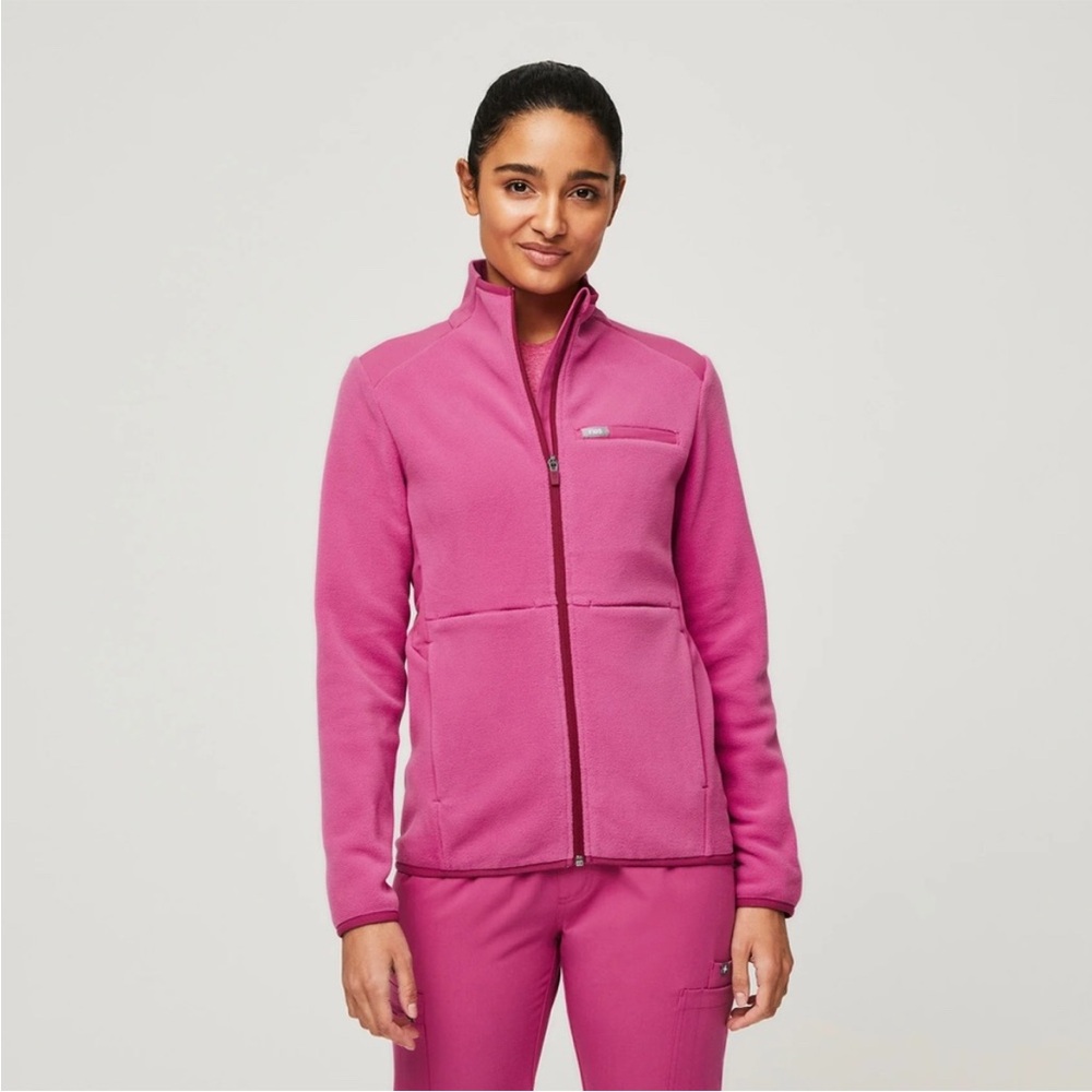 Figs Pink Women's on shift fleece Jacket